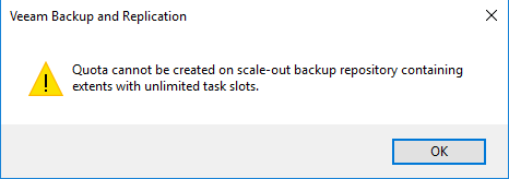 Cannot create quota on extents with unlimited task slots