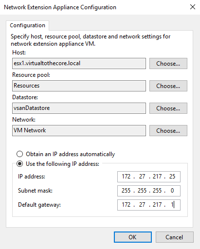 Configure networking for the tenant NEA