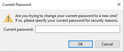 Confirm current password
