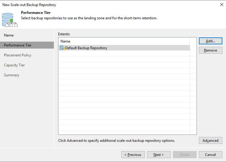 Scale-Out Repository with one extent