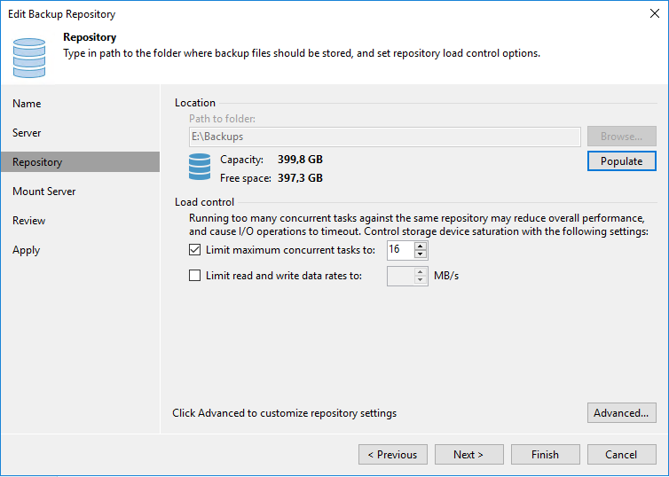 Configure carefully the repository load control