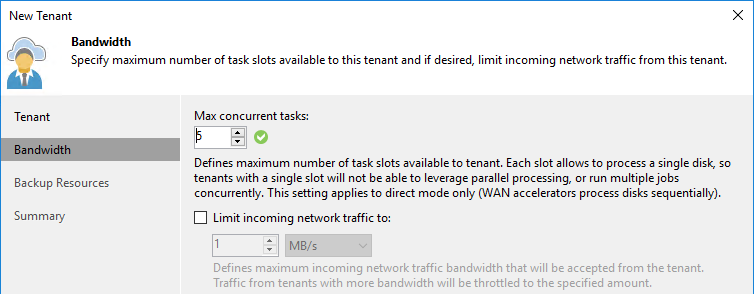 Max concurrent tasks for a tenant