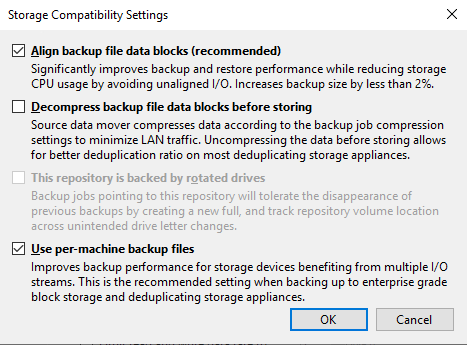 Configure per-VM backup files