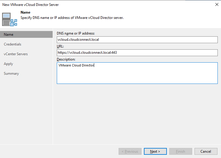 Add vCloud Director