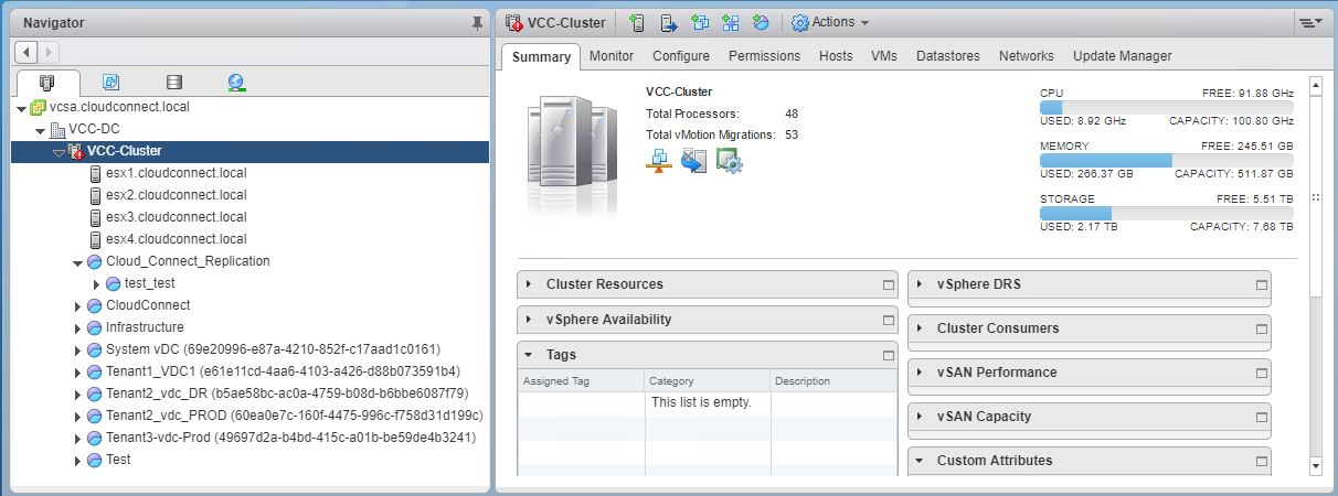 Resource pools in a mixed vSphere-vCloud environment