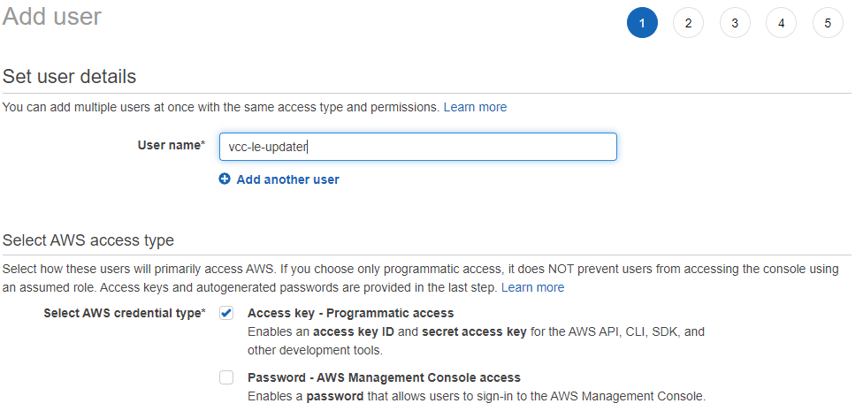 Create a new AWS user to manage DNS challenges from Posh-ACME